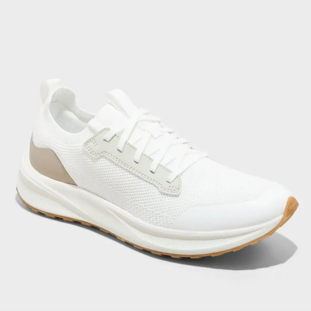 Men's Lee Knit Sneakers with Memory Foam Insole - Goodfellow & Co White 13